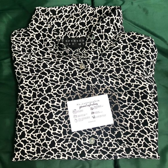 SPENSER JEREMY 100% SILK Long Sleeve BLOUSE Sz 10 - Picture 4 of 4